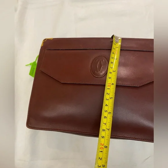Cartier Bordeaux Leather Must de Cartier A5 Document Case Clutch Bag. - Picture 13 of 14